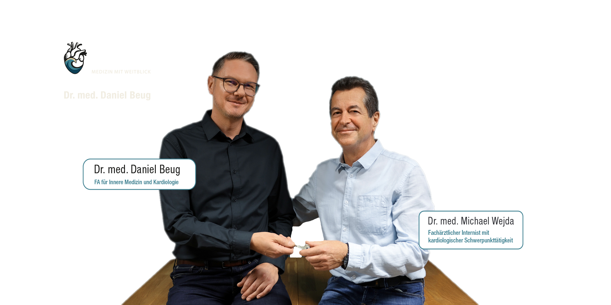 Dr. med. Daniel Beug und Dr. med. Michael Weijda schlüsselübergabe Dr. Beug und Dr. Wejda